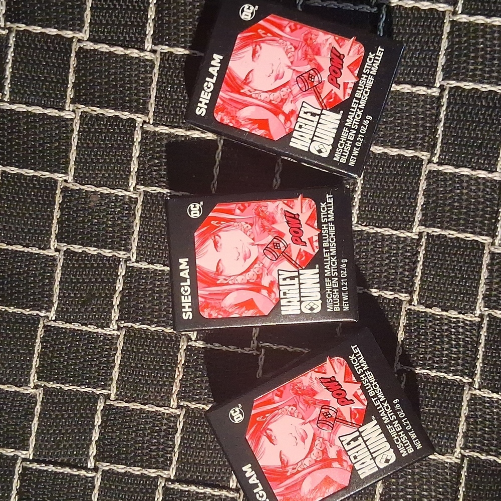 NWT Sheglam Harley Quinn 3pc Mischief Mallet Blush Full Set
